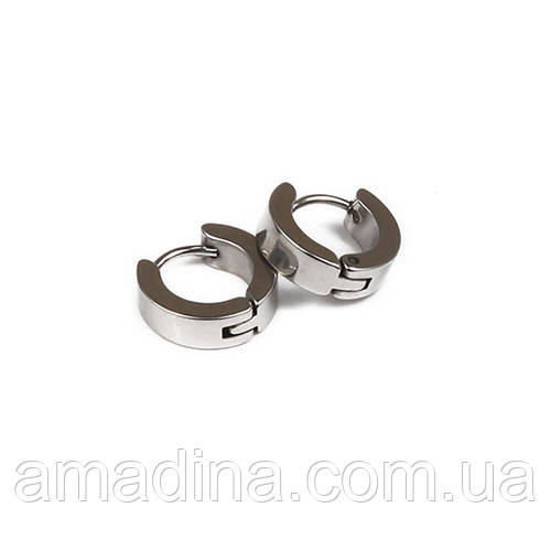 Сережки кільця чоловічі і жіночі невеликі з медичної сталі сріблясті