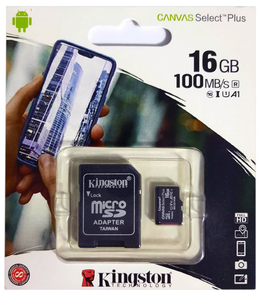 Карта пам'яті micro SDHC King (UHS-1) 16GB class 10 (з адаптером) (Гарантія 3роки)