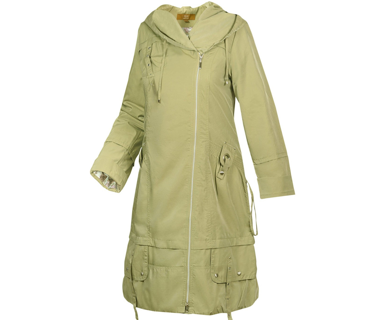 Плащ довгий жіночий із капюшоном City Classic Оливковий, фото 1