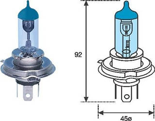 Автолампа розжарювання H4/P43T 12 V 60/55 W BLUE MM H4 12 BL MAGNETI MARELLI