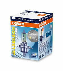 Автолампа галогенна H4 +30%/P43T 60/65 W 12 V P43T ALLSEASON SUPER OS 64193 ALS OSRAM