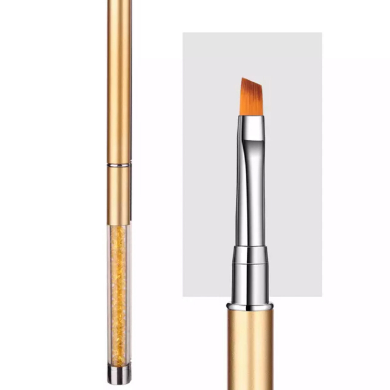 Пензлик скошений у футлярі, золотий, фото 1