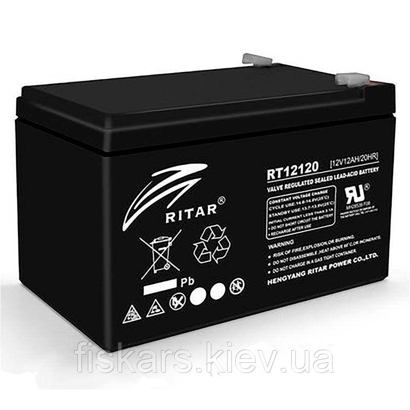 Акумуляторна батарея RITAR RT12120, Black 12V 12.0 Ah