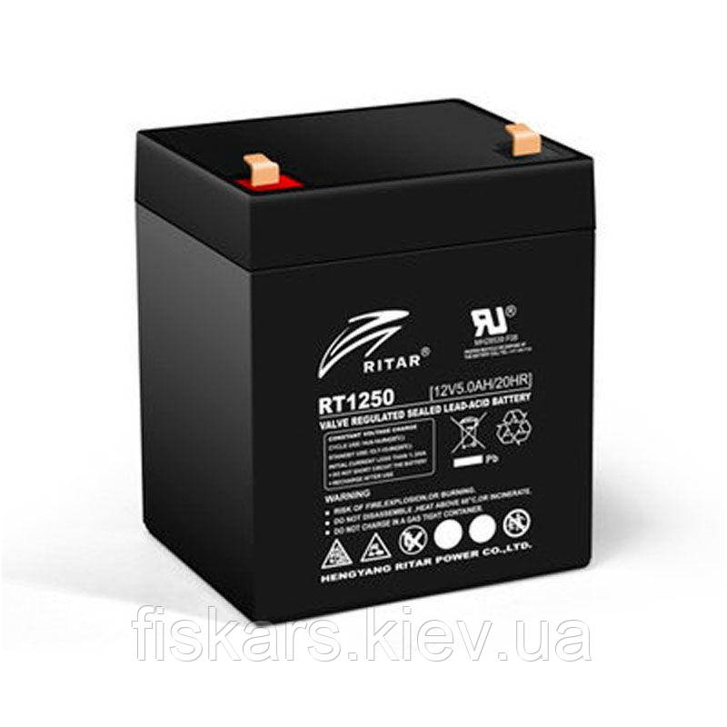 Акумуляторна батарея RITAR RT1250, Black 12V 5.0 Ah