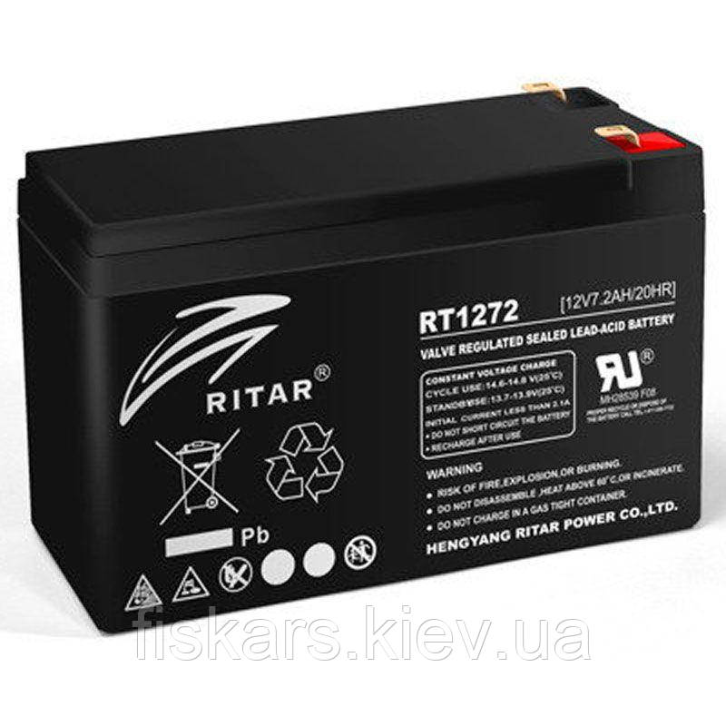 Акумуляторна батарея RITAR RT1272, Black 12V 7.2 Ah