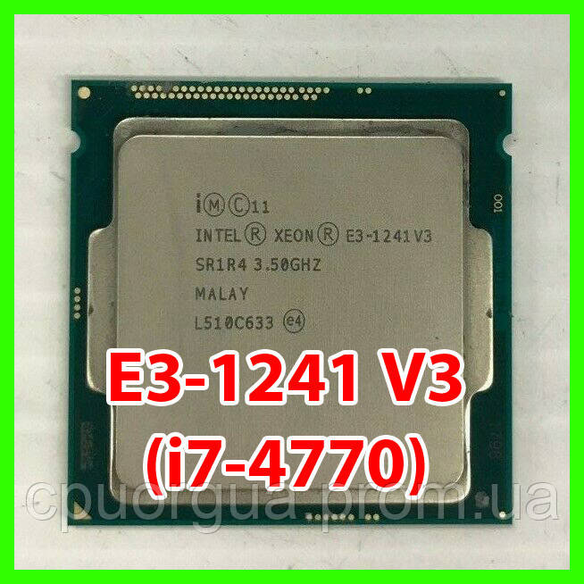 Процесор Intel Xeon E3-1241 V3 (i7-4770) LGA1150 (SR1R4) 4 ядра 8 потоків 3.50-3.90 Ghz / 8M / 5GT/s Haswell