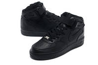 Высокие черные кроссовки Nike Air Force, 35-45р.