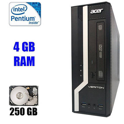 Acer Veriton X2632G SFF / Intel Pentium G3220 (2 ядра по 3.0 GHz) / 4 GB DDR3 / 250 GB HDD / VGA, DVI, USB, фото 2