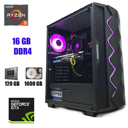 GameMax Diamond Black New / AMD Ryzen 5 2600 (6(12) ядер по 3.4 - 3.9 GHz) / New 16 GB DDR4 / New 120 GB SSD+1, фото 1