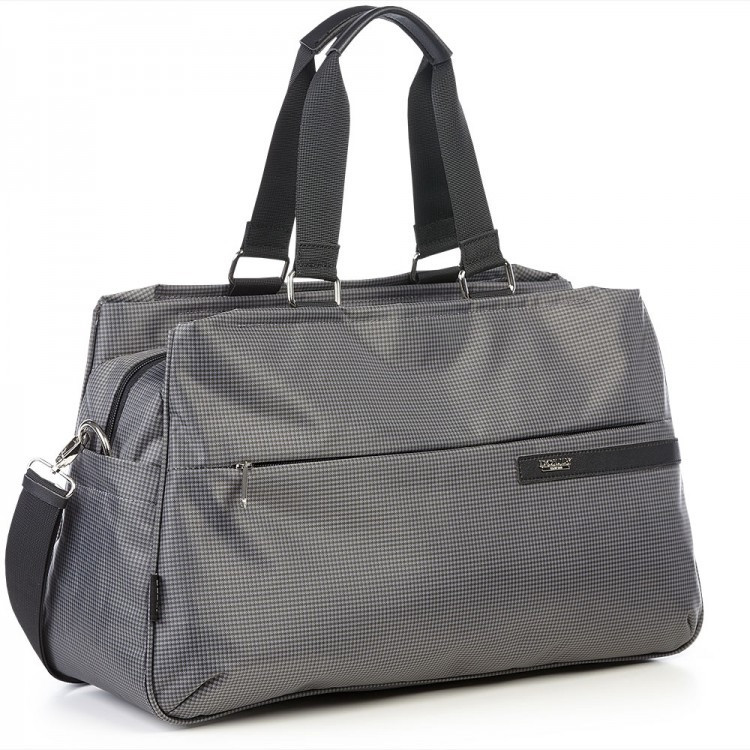 Сумка дорожня багажна тканинна сіра на три відділи з плечовим ременем Dolly 701
