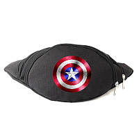 Сумка Бананка на пояс Капитан Америка Марвел Captain America (Marvel-CA) Cappuccino Toys черная
