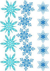 Вафельна картинка для пирогів, тістечок топперов "Сніжинки", (лист А4) 3
