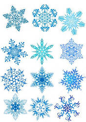 Вафельна картинка для пирогів, тістечок топперов "Сніжинки", (лист А4) 4