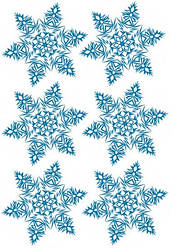 Вафельна картинка для пирогів, тістечок топперов "Сніжинки", (лист А4) 5