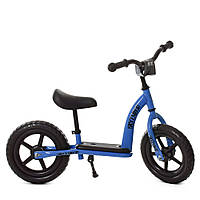 Беговел велобег толокар детский PROFI KIDS детский колеса 12 дюймов M 5455-3 с подножкой голубой **