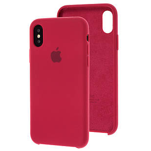 Чохол Silicone Case Full cover для iPhone X, Xs Rose Red (айфон ікс, ікс)