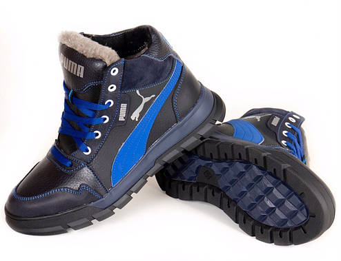 Зимові кросівки на підлітка тепле взуття для хлопчика кросівки на хутрі, фото 2