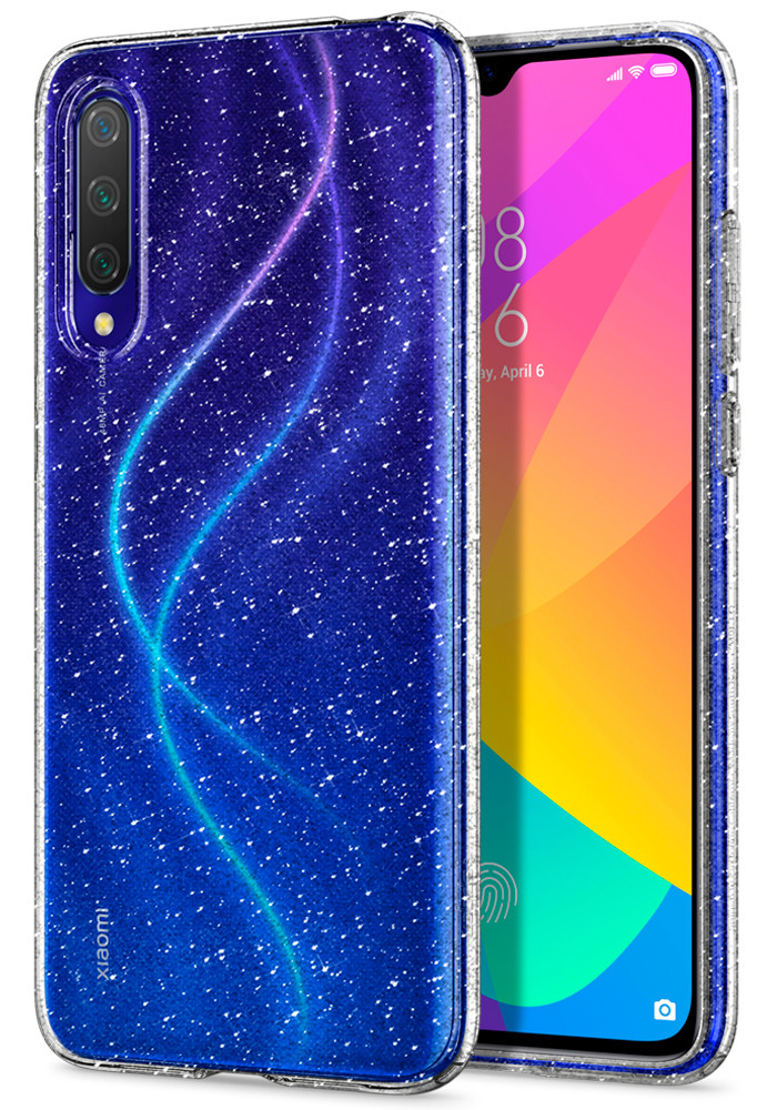 Чехол Spigen для Xiaomi Mi 9 Lite - Liquid Crystal Glitter - Crystal Quartz (S52CS26402)