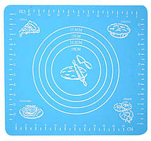 Силіконовий килимок для випічки 29x26 см, колір - Блакитний, килимок для розкочування тіста