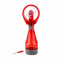 Ручний міні вентилятор з водою, на батарейках, Water Spray Fan, Червоний, з водяним розпиленням (распылителем)