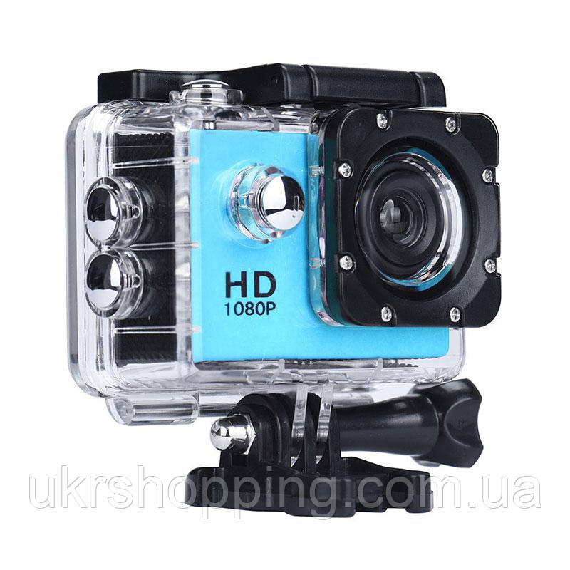 Екшн камера, налобні, водонепроникна, A7 Sports Cam, HD 1080p, для підводної зйомки, блакитна
