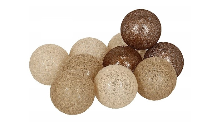Гірлянди Cotton Balls Fame Тайські Кульки 10led, діам 6см, довжина 180см на батарейках АА