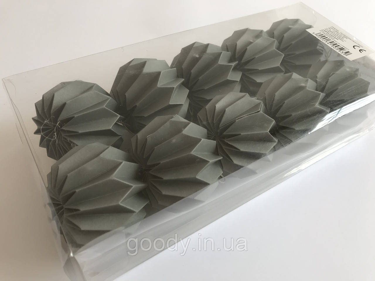 Гірлянда Decorino Dark Paper Balls 10led, діам 7.5 см, довжина 235см на батарейках АА