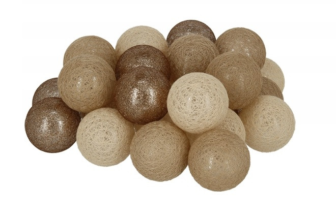 Гірлянда Тайські Кульки LTL Fame Cotton Balls 30led, діам 6см, довжина 540см на батарейках АА