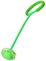Светящаяся скакалка крутилка с колесиком на одну ногу - Нейроскакалка Зеленая, с доставкой (SH)