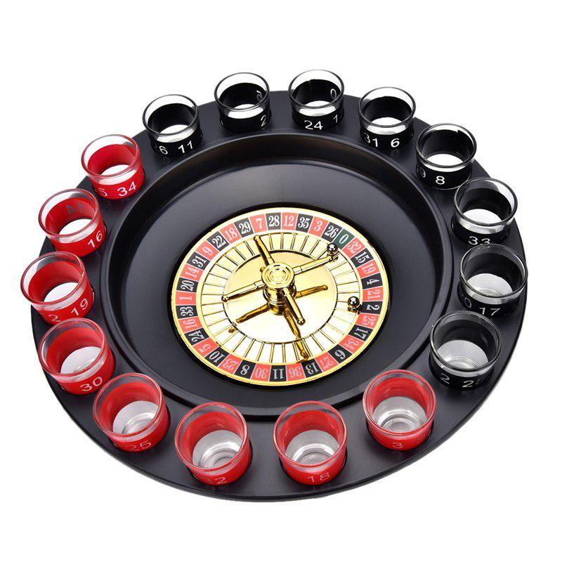 Гра п'яна рулетка з чарками 16 шт Червоно-Чорна, алко рулетка зі стопками | алкогольная рулетка
