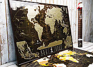 Скретч карта в тубусі, My Map Chocolate edition, стирається карта світу, ENG