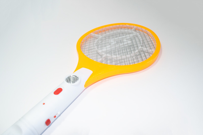 Электромухобойка с фонариком Оранжевая, электрическая мухобойка от комаров, мух | мухобійка (GK) - фото 3 - id-p969672133