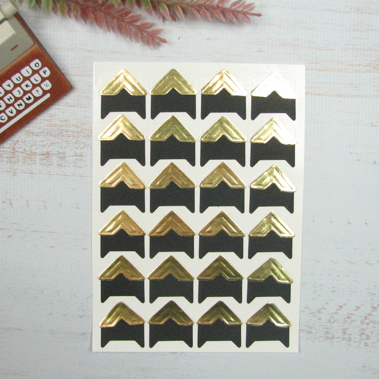 Куточки для світлин Золото самоклейні на аркуші 24 куточків, фото 1