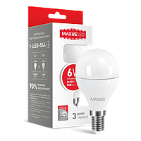 LED лампа MAXUS G45 6W яркий свет E14 (1-LED-544)