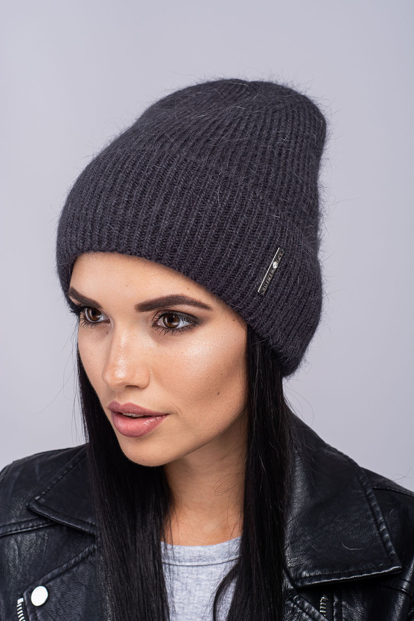 Шапка вязана жіноча "Самбука" антрацит 906472-1, фото 1