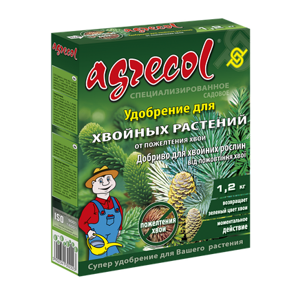 Добриво для хвойних від пожовтіння хвої Agrecol - 1,2 кг, фото 1