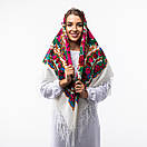 Українська хустка з тороками Мотиль 120х120см Біла, фото 4