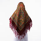 Хустка з тороками 120х120см Бордова, фото 4