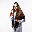 Українська хустка з тороками 120х120см Чорна, фото 2