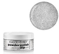 Бело-серебристая гель-пудра для ногтей Cuccio Platinum Silver Glitter, 14 г