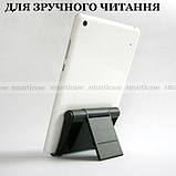 Чорна настільна підставка тримач для планшета, смартфона, електронної книги, фото 4