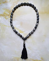 Чітки 33 намистини чорний акрил 12*8 мм вага 25 г