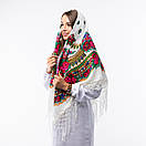 Українська хустка з тороками 120х120см Біла, фото 3