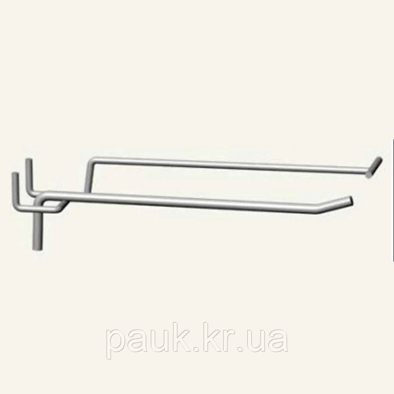 Товарний гачок 400 мм гачок з цінникотримачем(товщина 6 мм), ГОЗЦТ 400, торговий гачок на стелаж, фото 1