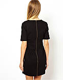 Жіноче шкіряне плаття з коротким рукавом, плаття вільного покрою, фото 2