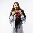 Українська хустка з тороками 120х120см Чорна, фото 2