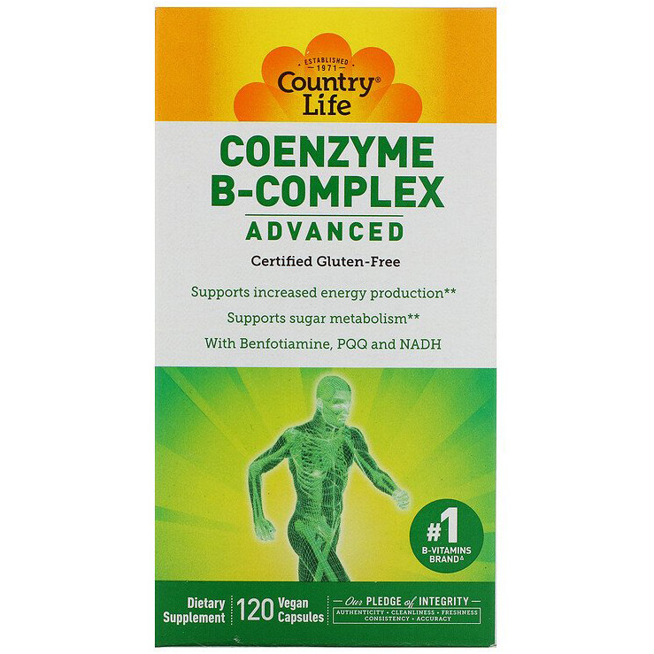 Коензим В-комплекс Country Life "Coenzyme B-Complex Advanced" (120 капсул), фото 1