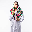 Українська хустка з тороками 120х120см Біла, фото 2