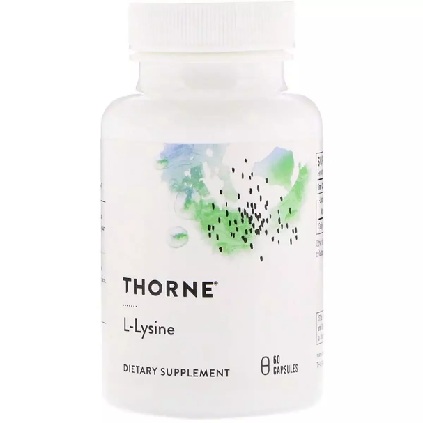 L-Лизин 500 мг, L-Lysine, Thorne Research, 60 капсул