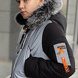 Зимова світловідбивна подовжена куртка для хлопчика "АМОГО", фото 2